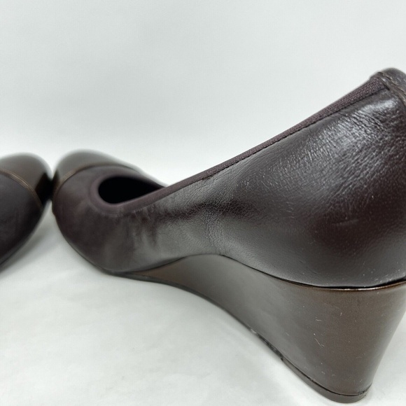 FS/NY French Sole Wedge Cap Toe Brown Bronze Leather Womens US 8 B - Picture 7 of 13